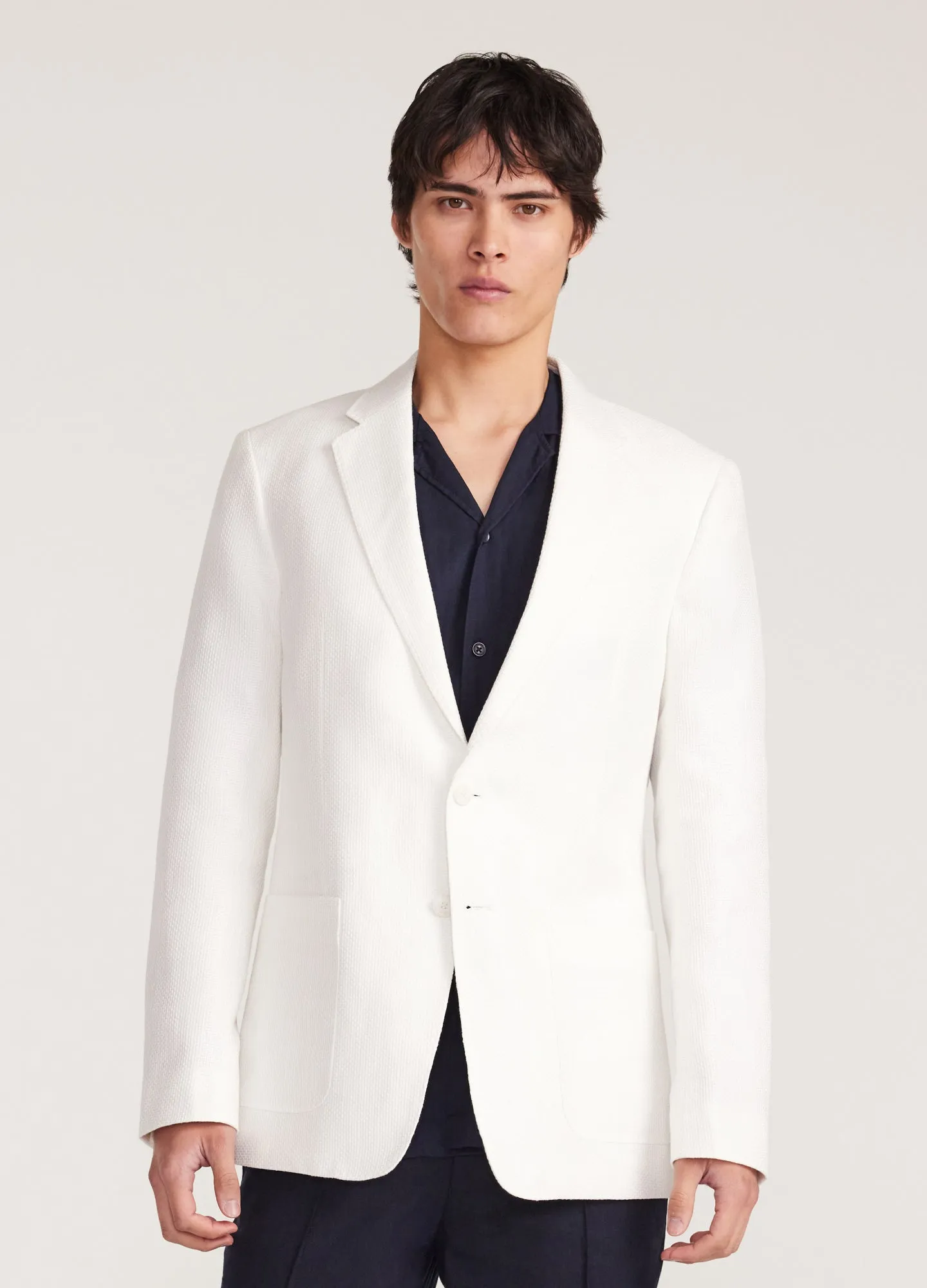 Basketweave Blazer White