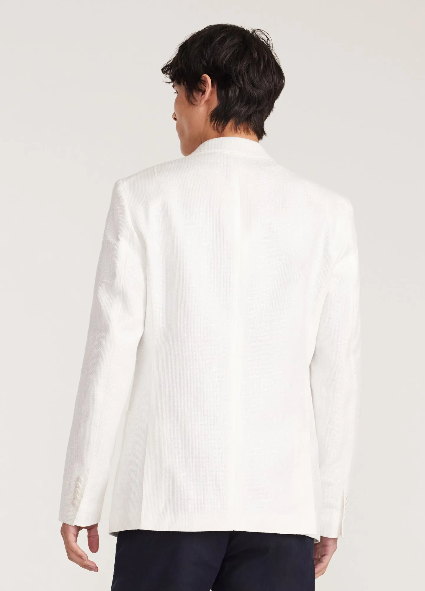 Basketweave Blazer White