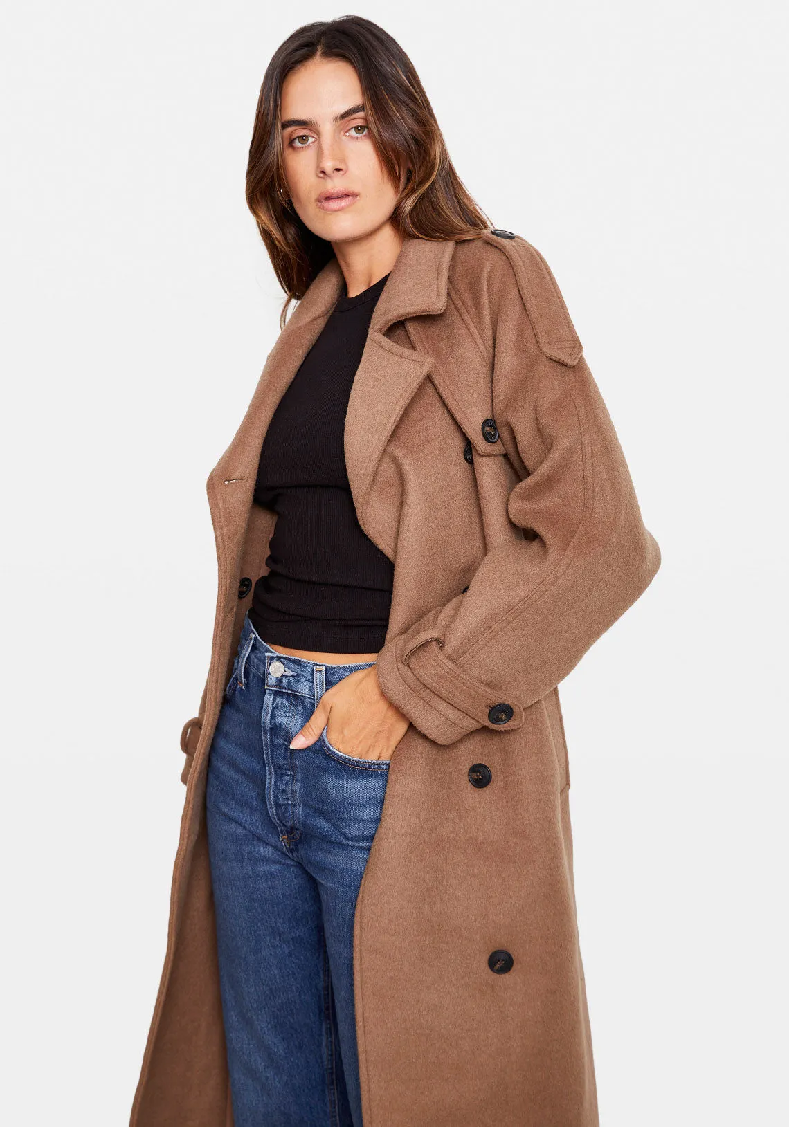 BEA WOOL COAT BROWN