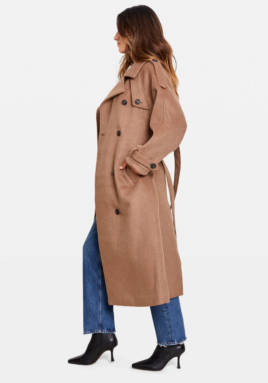 BEA WOOL COAT BROWN