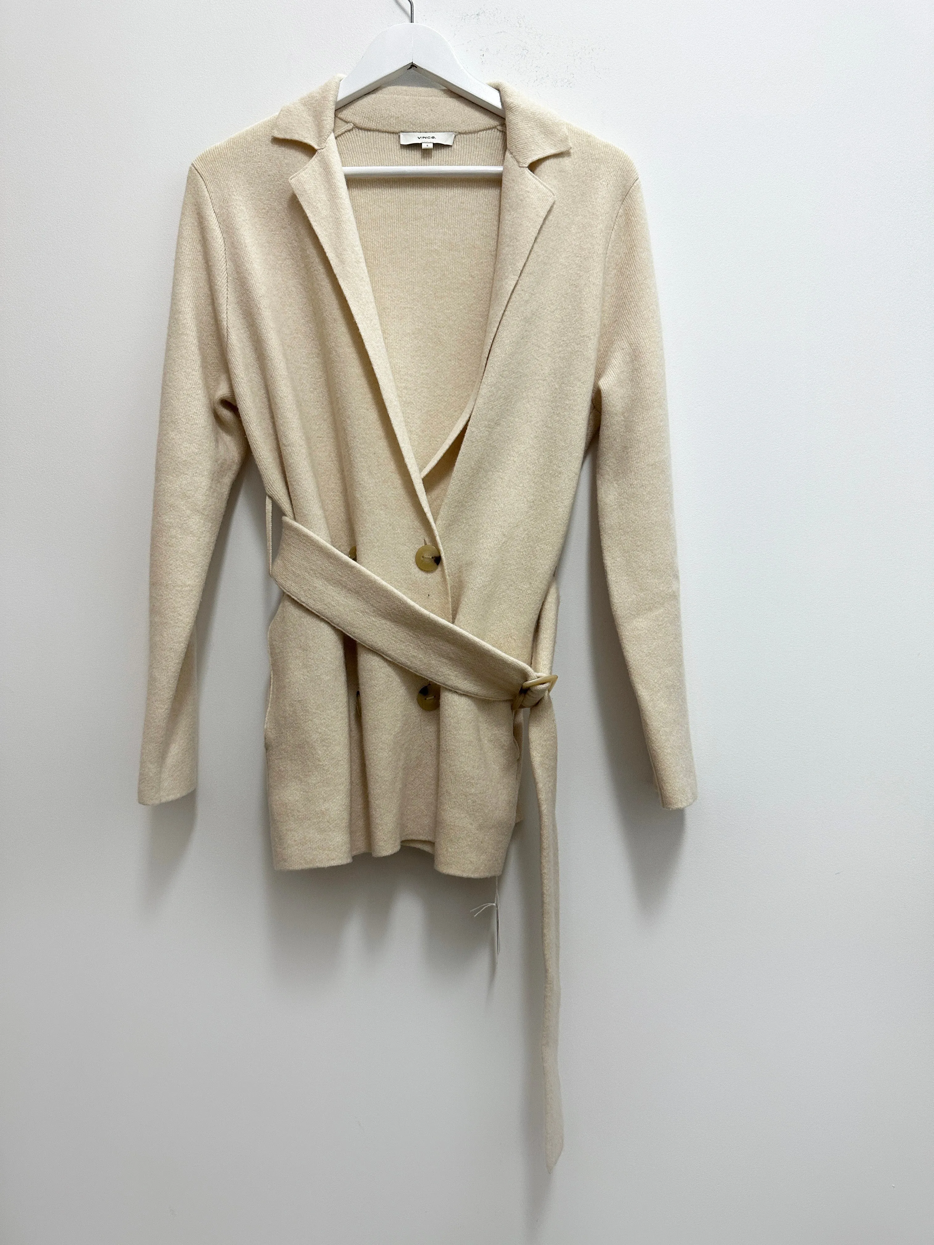 Beige Cashmere And Wool Blend Cardigan