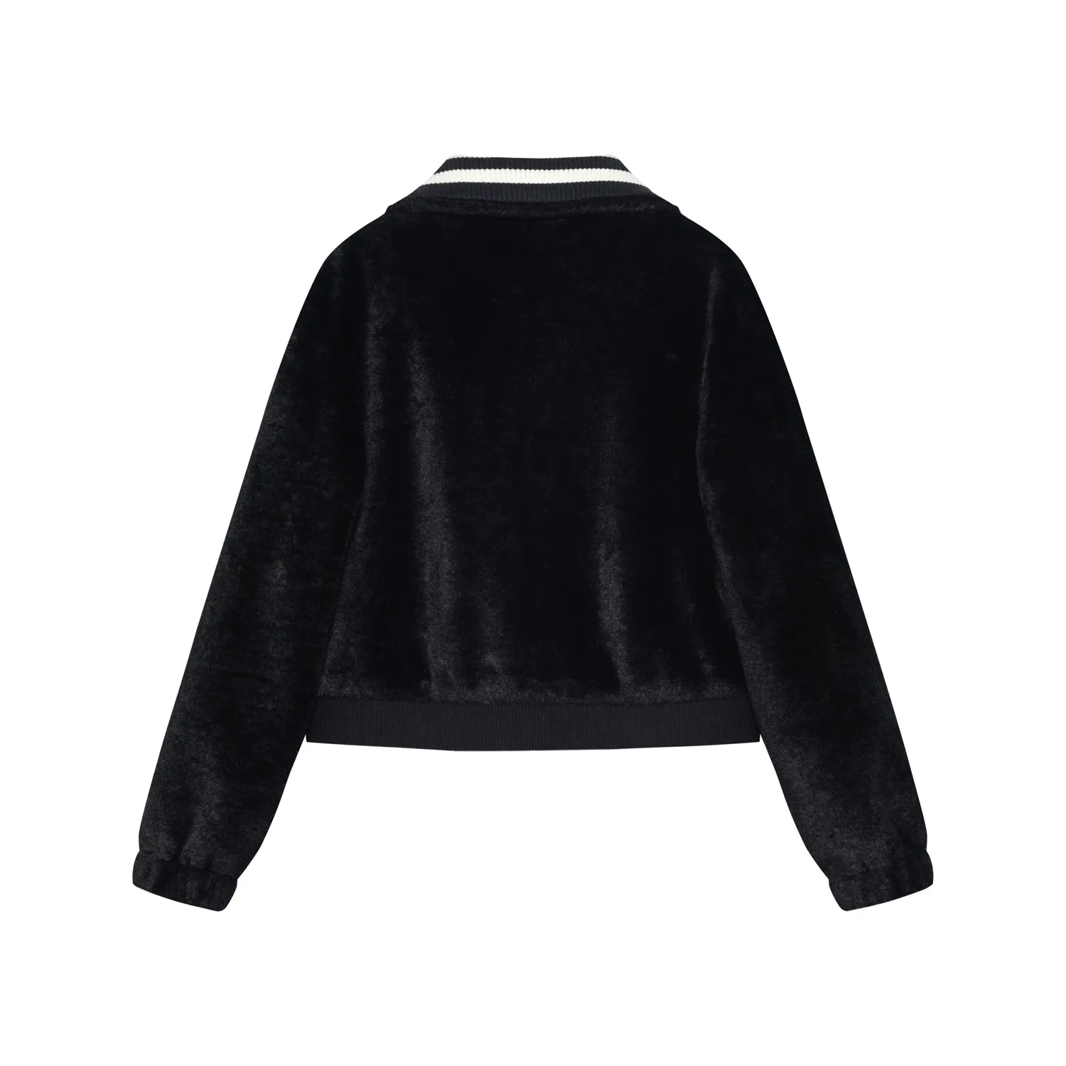 Black Fake Fur Short Jacket