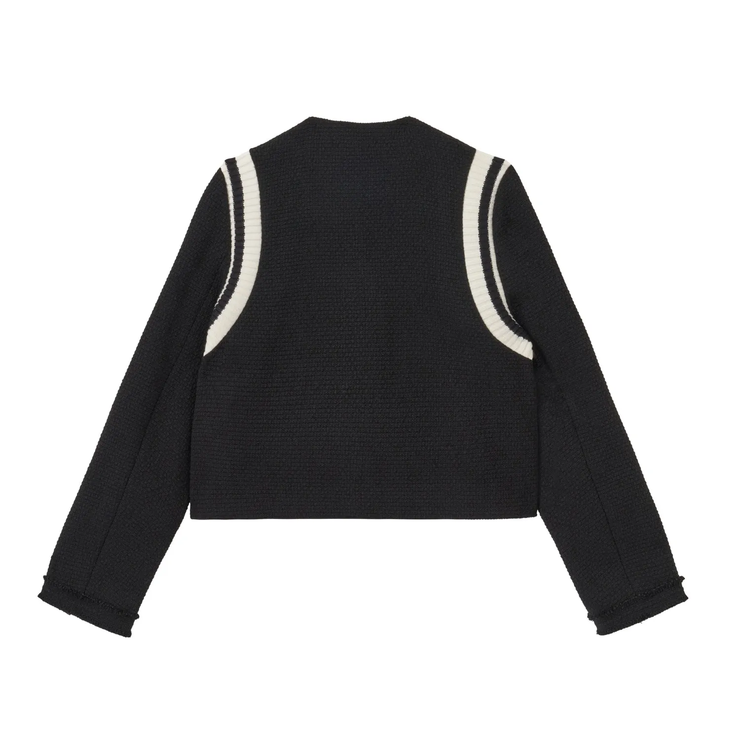 Black Logo Stitched Coat