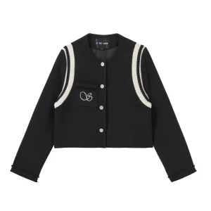 Black Logo Stitched Coat