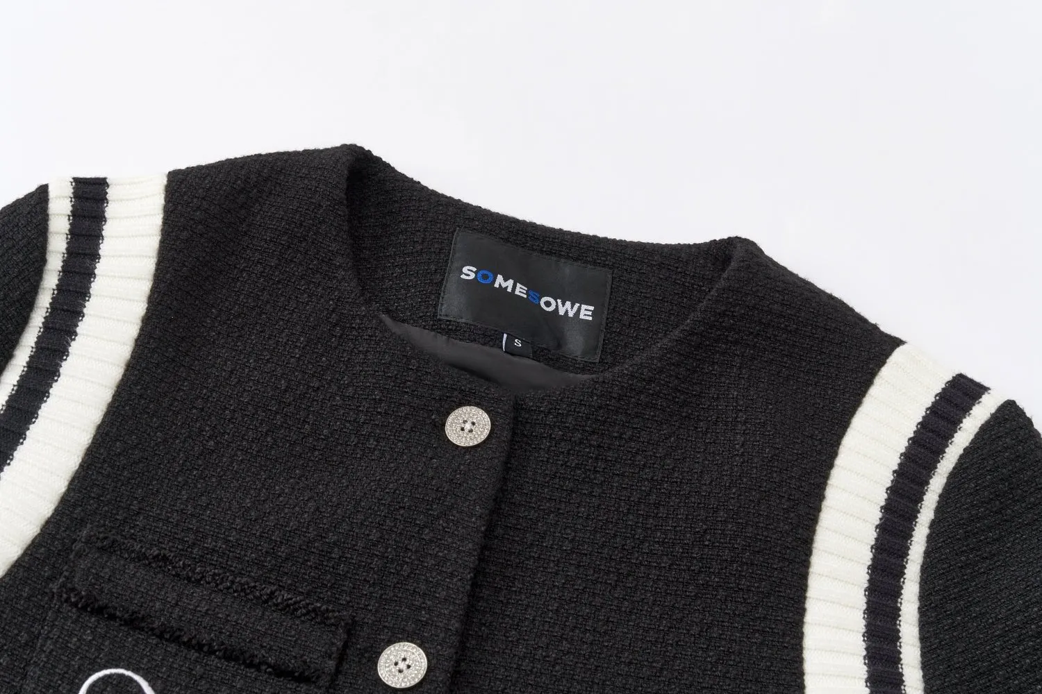 Black Logo Stitched Coat