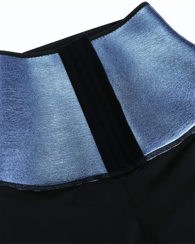 Blue Neoprene Tummy Control Leggings