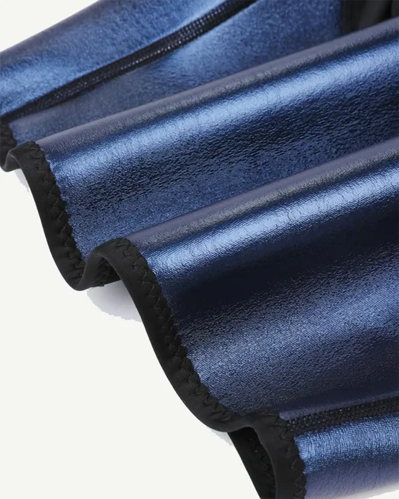 Blue Neoprene Tummy Control Leggings