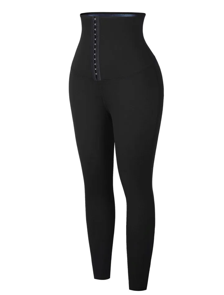 Blue Neoprene Tummy Control Leggings