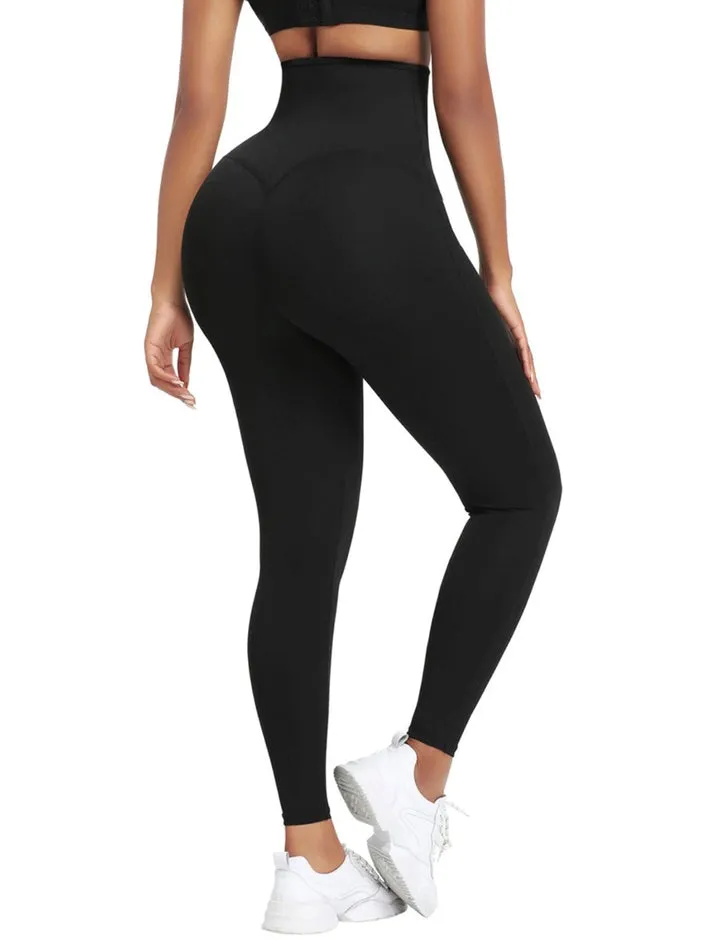 Blue Neoprene Tummy Control Leggings