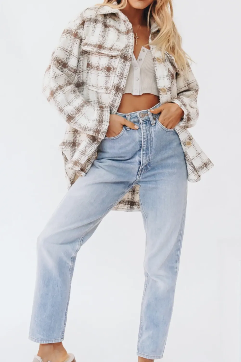 'Candy' Thick Plaid Shirt with Pockets
