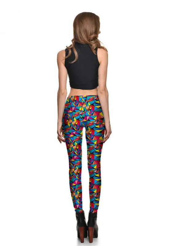 Colorful Geometry Leggings Digital Print Pants