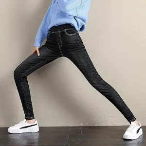 Fleece-lined Denim Trousers
