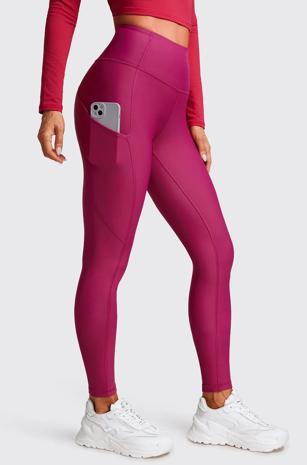Fleece Lined Leggings with Pockets 28"