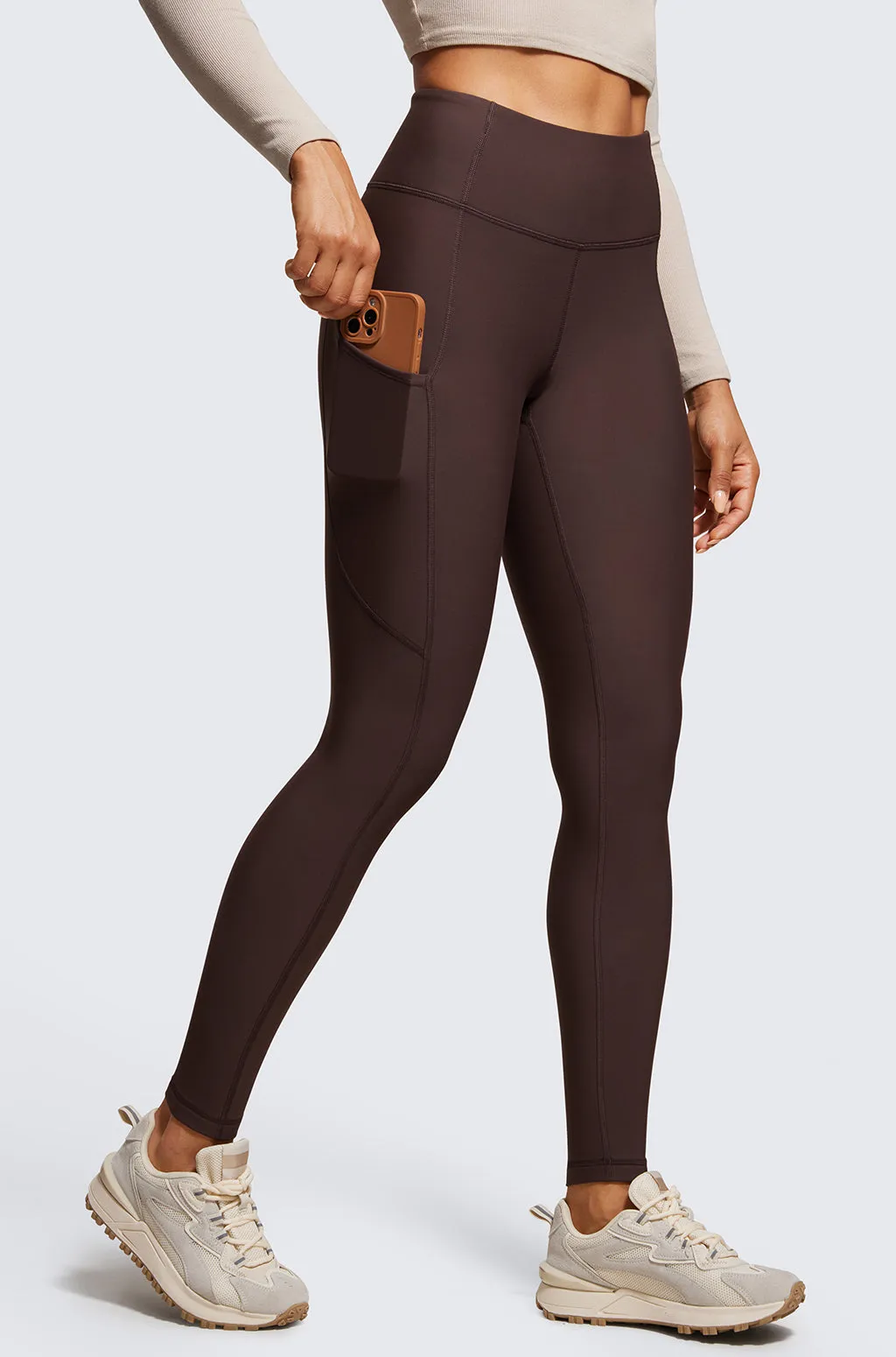Fleece Lined Leggings with Pockets 28"
