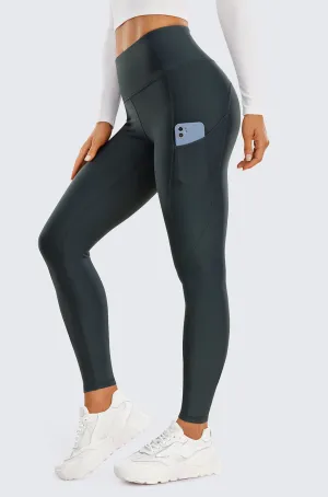 Fleece Lined Leggings with Pockets 28"