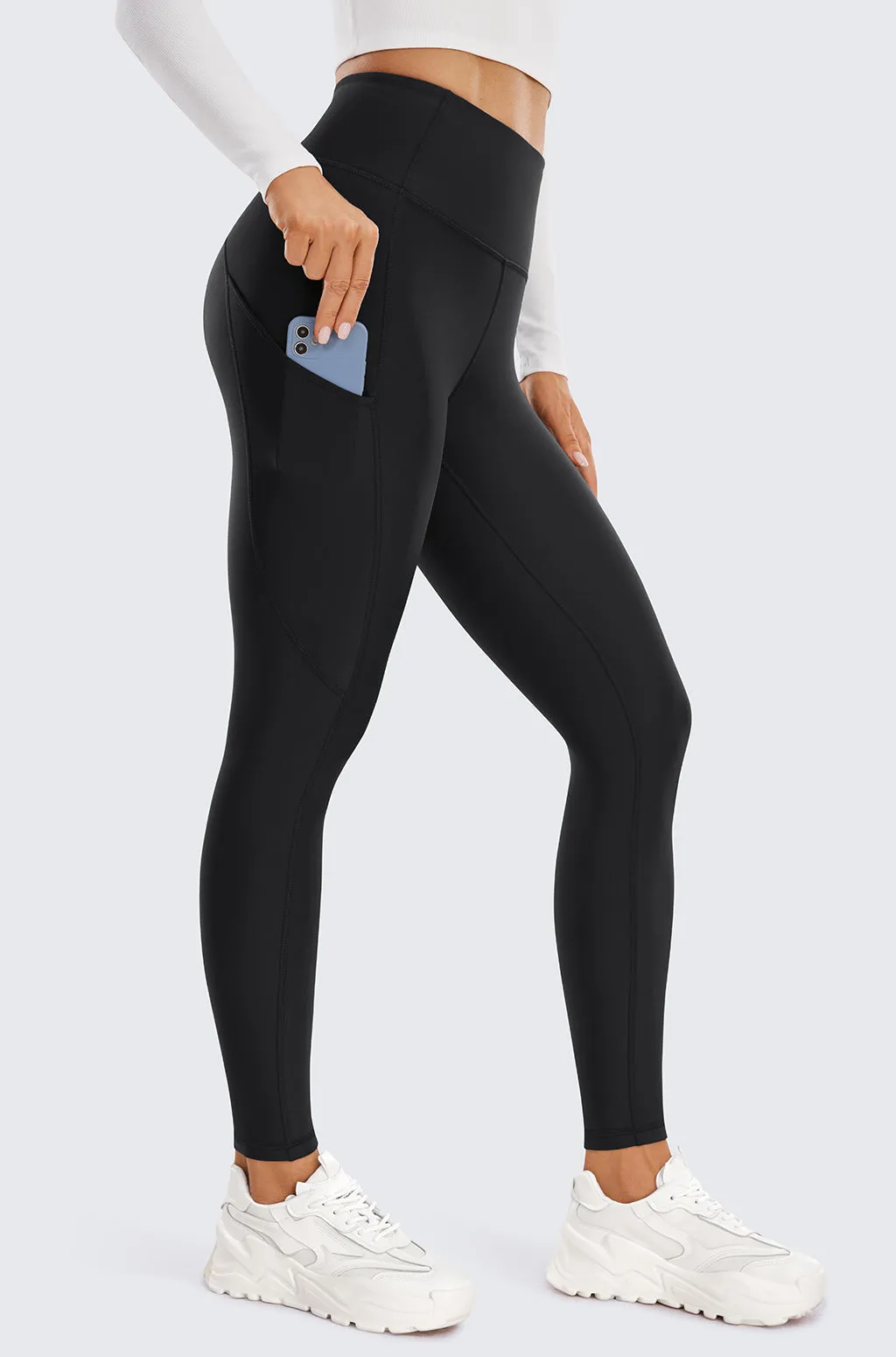 Fleece Lined Leggings with Pockets 28"