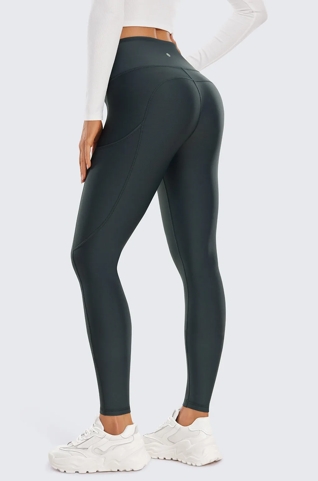 Fleece Lined Leggings with Pockets 28"