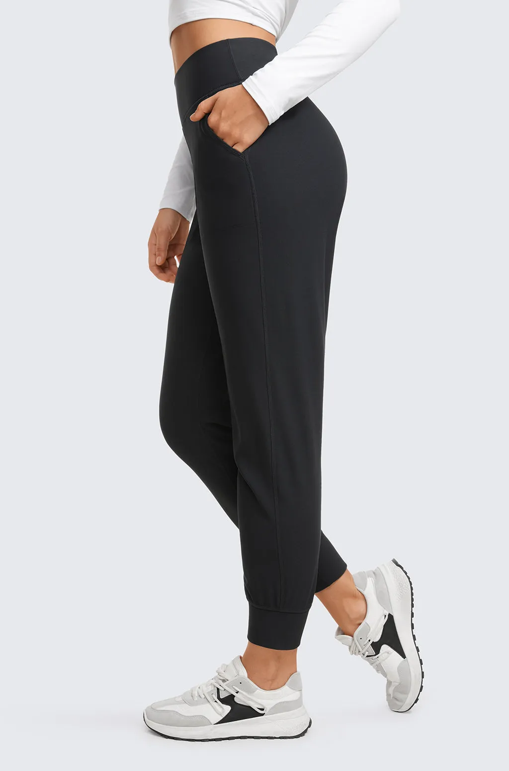 Fleece Lined Pockets Joggers 27.5"