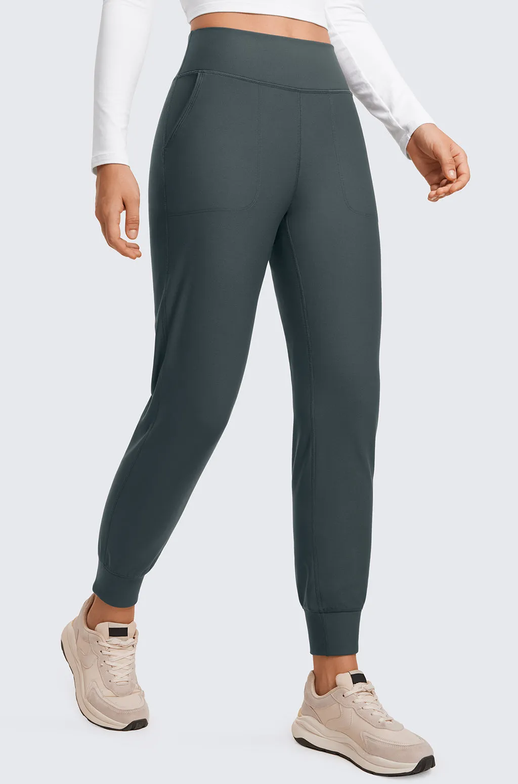 Fleece Lined Pockets Joggers 27.5"