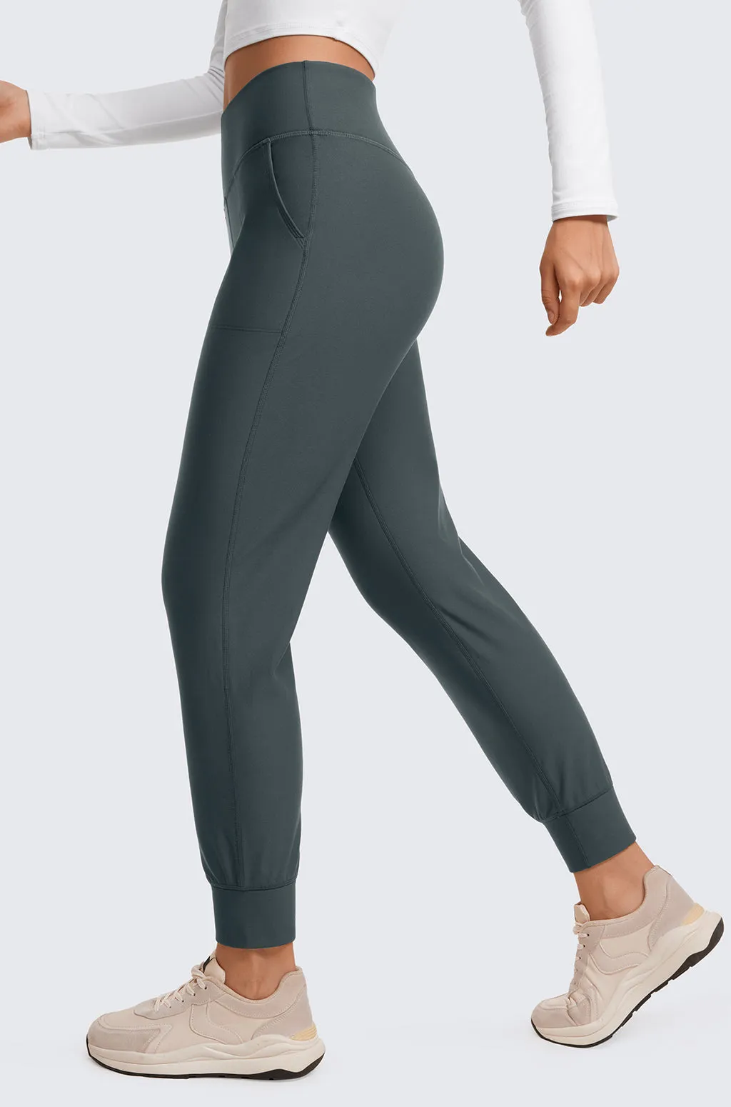 Fleece Lined Pockets Joggers 27.5"