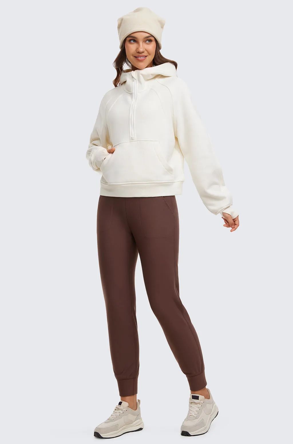 Fleece Lined Pockets Joggers 27.5"