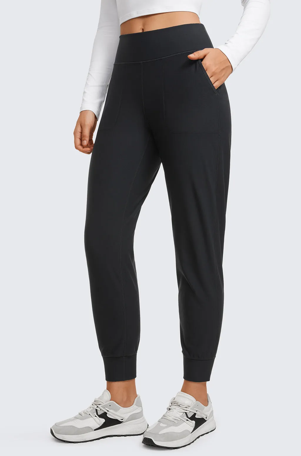 Fleece Lined Pockets Joggers 27.5"