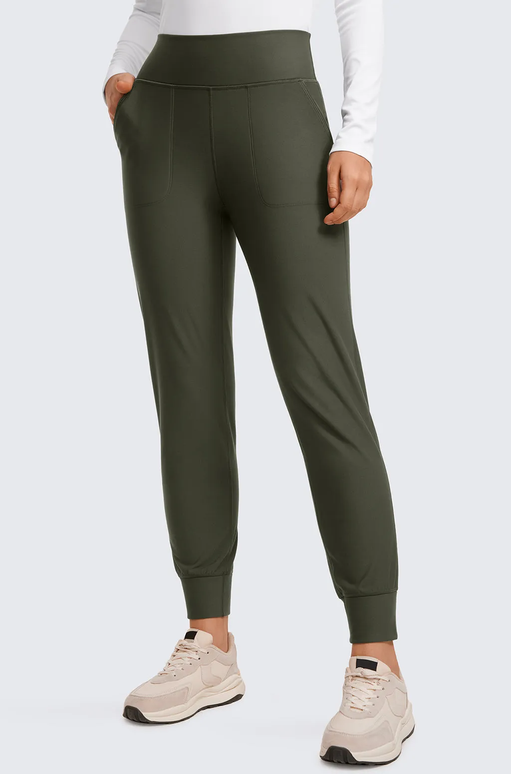Fleece Lined Pockets Joggers 27.5"