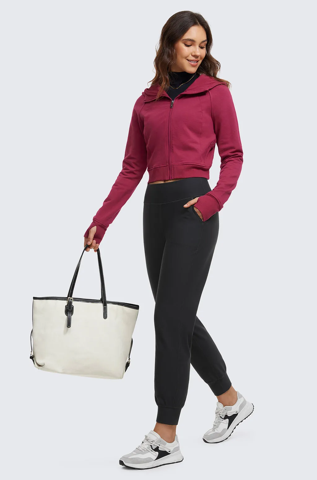 Fleece Lined Pockets Joggers 27.5"