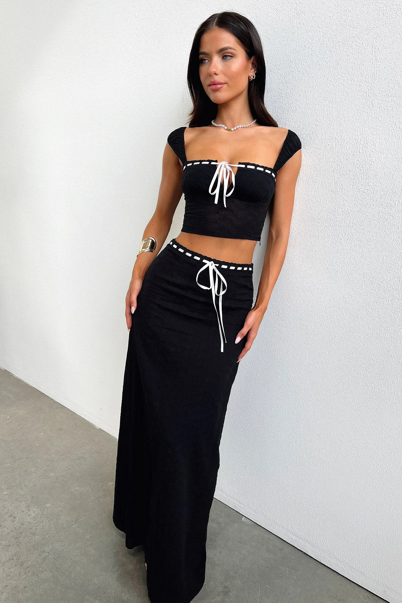 Flora Maxi Skirt - Black