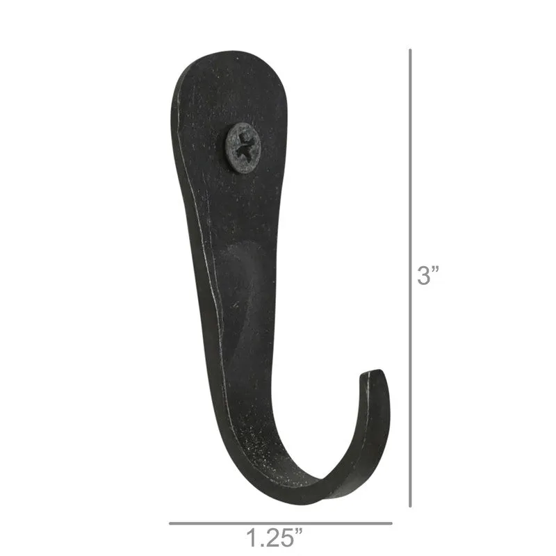 Forged Hook, Iron - Black