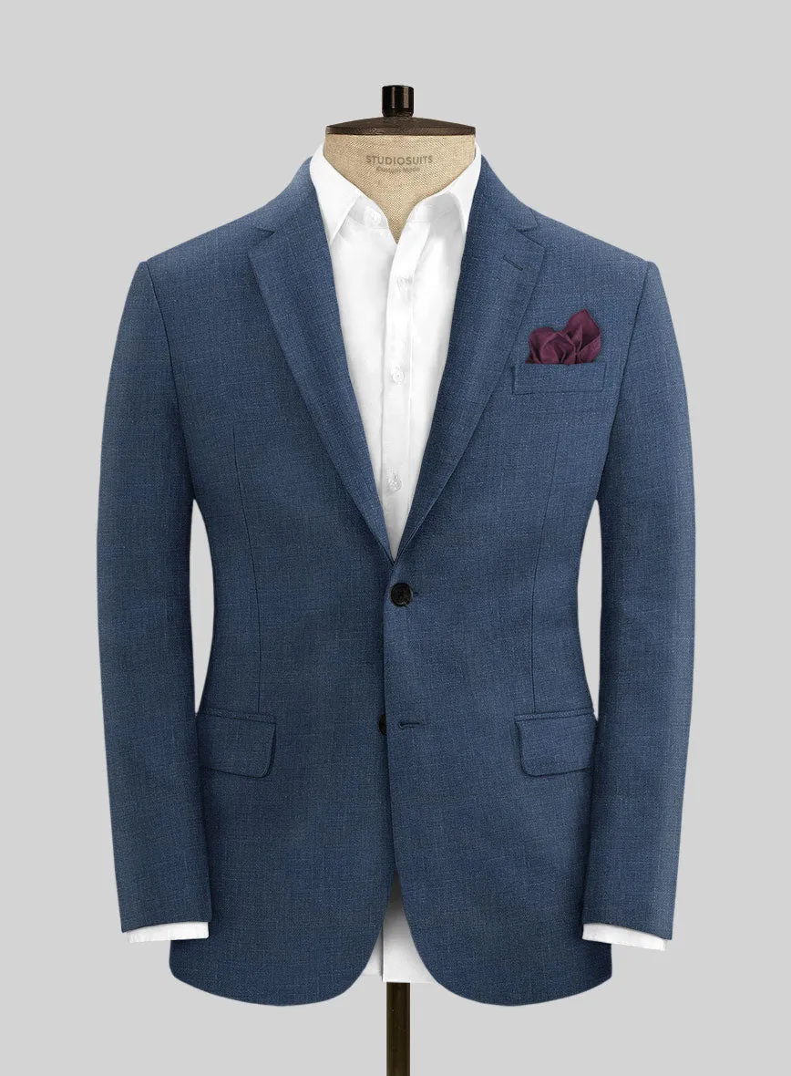 Italian Prato Indigo Blue Linen Suit