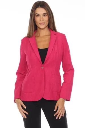 Joseph Ribkoff Pink Punch Fitted Corduroy Blazer Jacket 243218