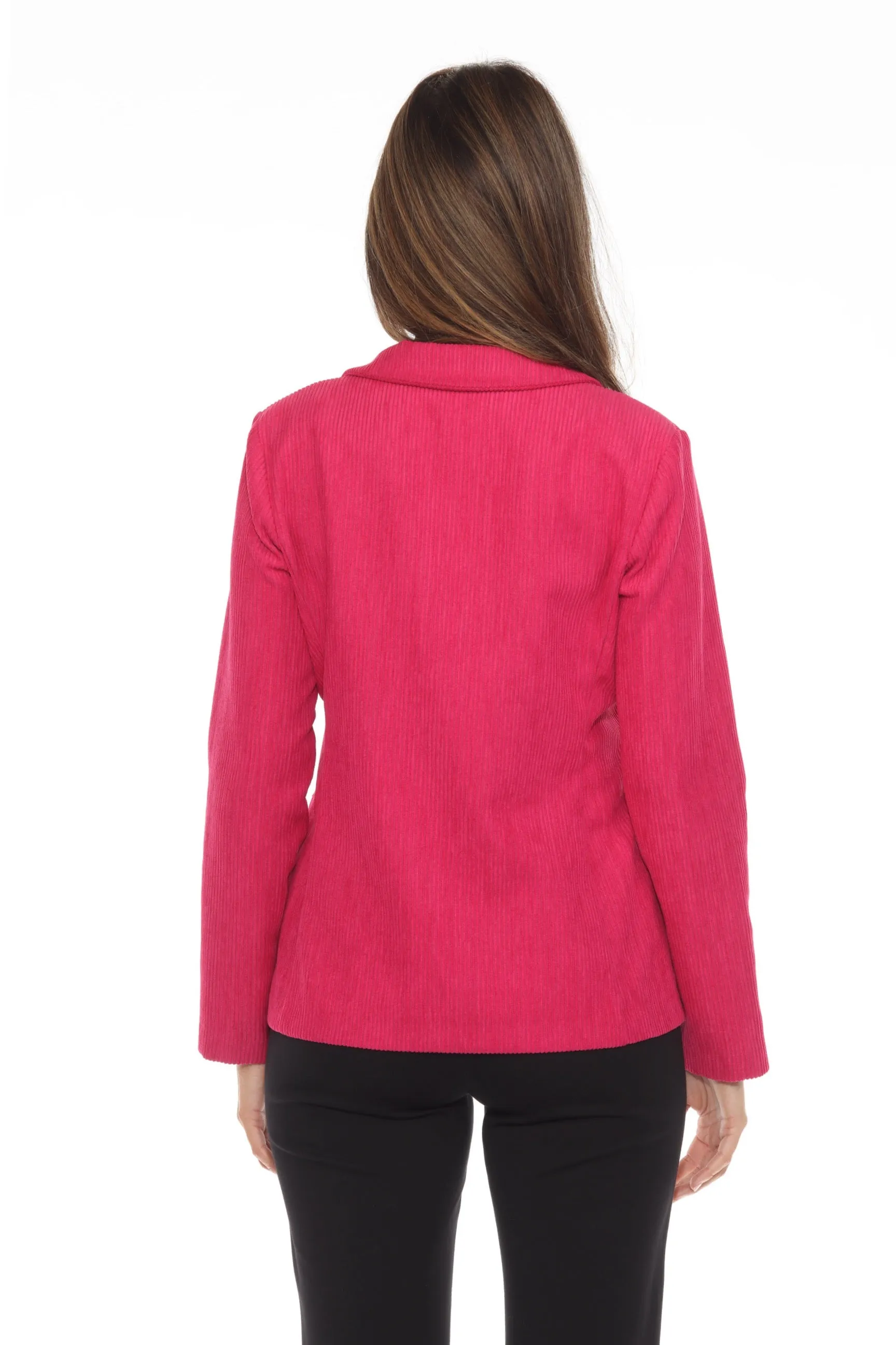 Joseph Ribkoff Pink Punch Fitted Corduroy Blazer Jacket 243218