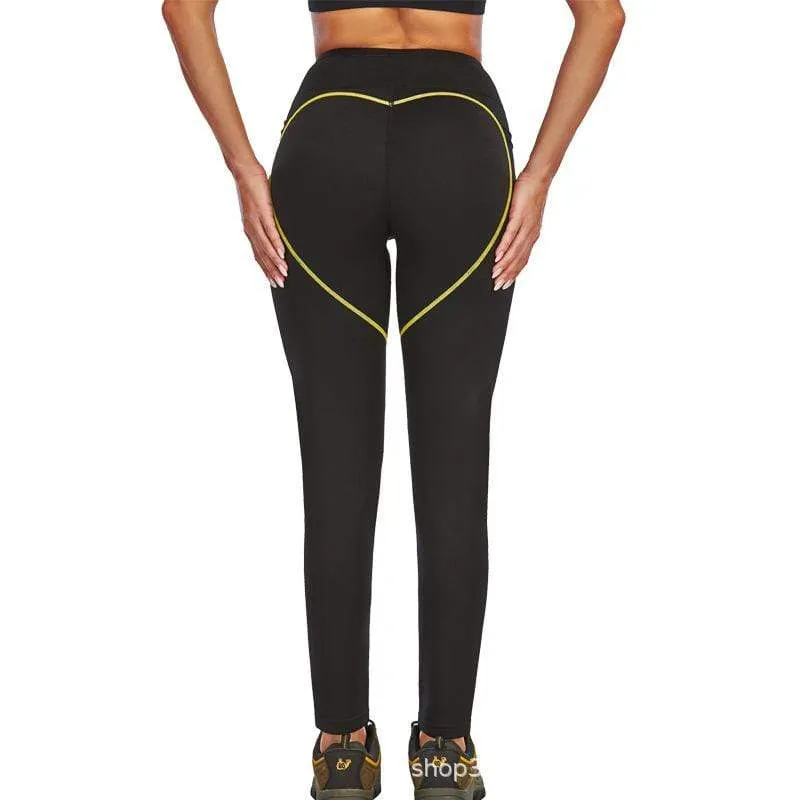 Sports Black High Waisted Gym Corset Sweat Legging For Women