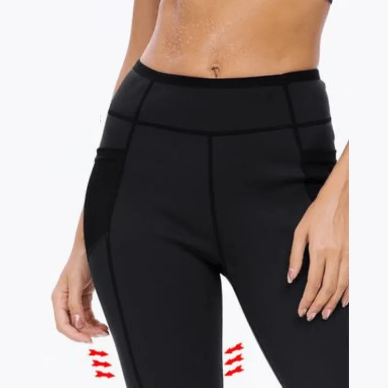 Sports Black High Waisted Gym Corset Sweat Legging For Women