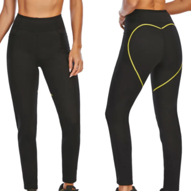 Sports Black High Waisted Gym Corset Sweat Legging For Women