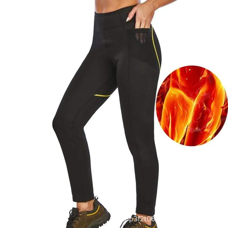 Sports Black High Waisted Gym Corset Sweat Legging For Women