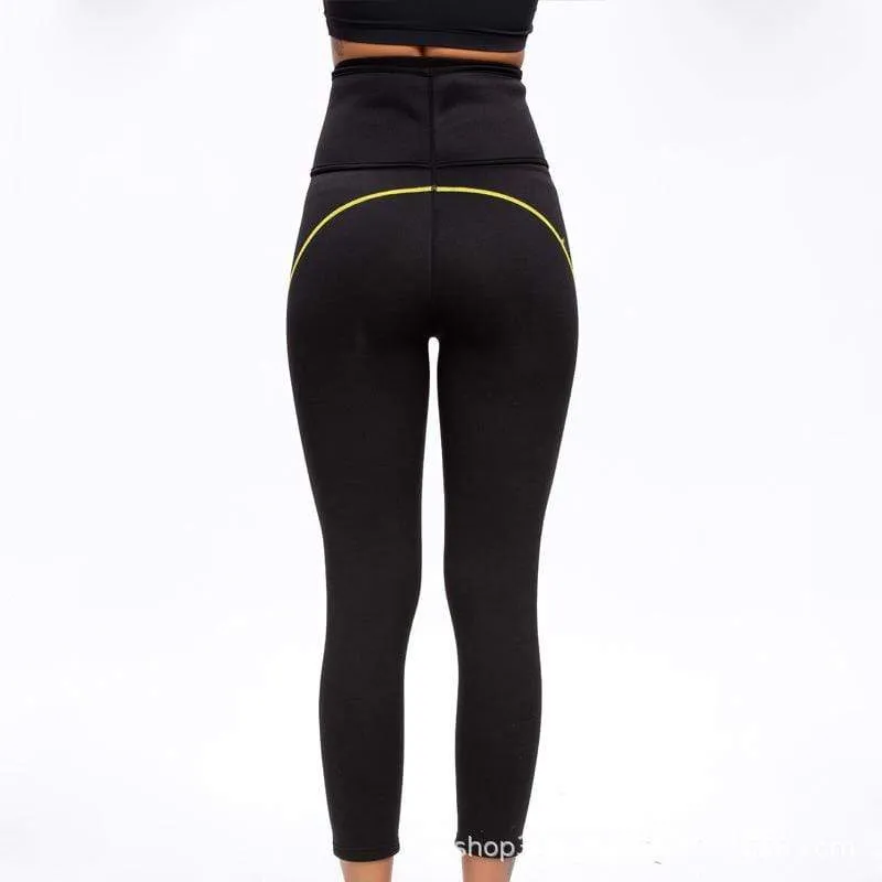 Sports Black High Waisted Gym Sweat Legging For Women