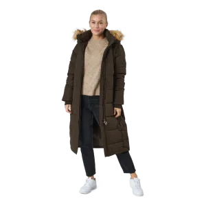 W. Long Slim Padded Parka Brownie Bit