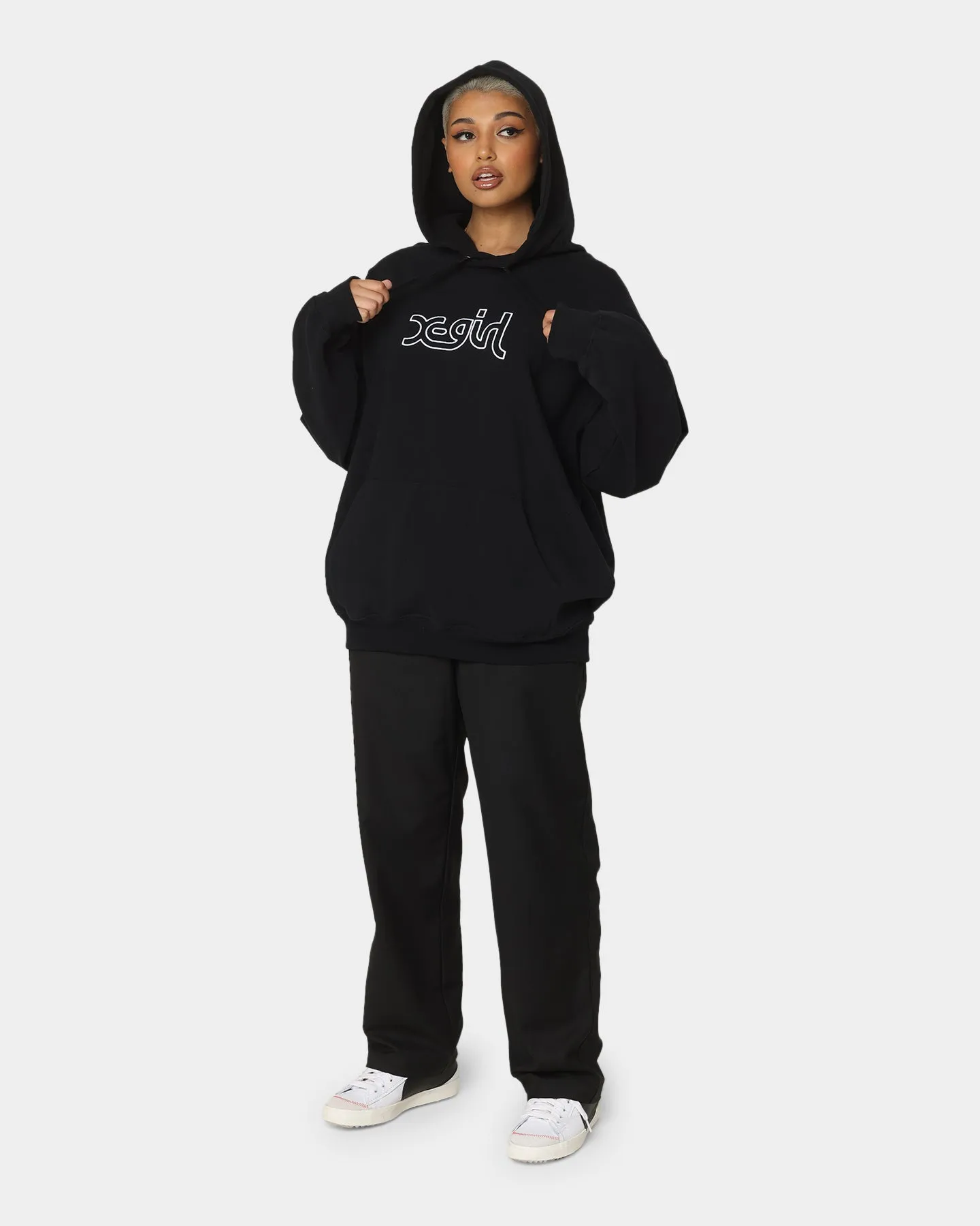X-Girl Women's Mills Logo Hoodie Black